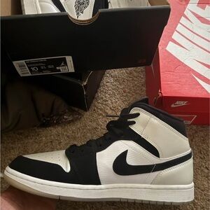 Jordan Mid-Top Sneakers in Black & White